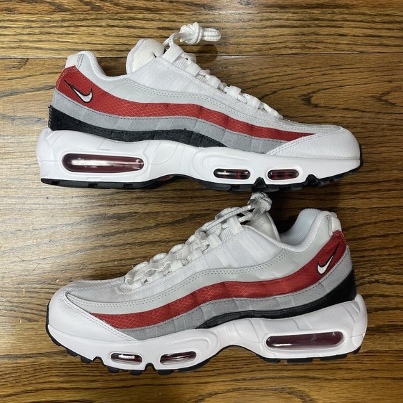 Nike Air Max 95 Essential Black White Varsity Red Grey Shoes Men Size 9 NEW - Picture 2 of 7